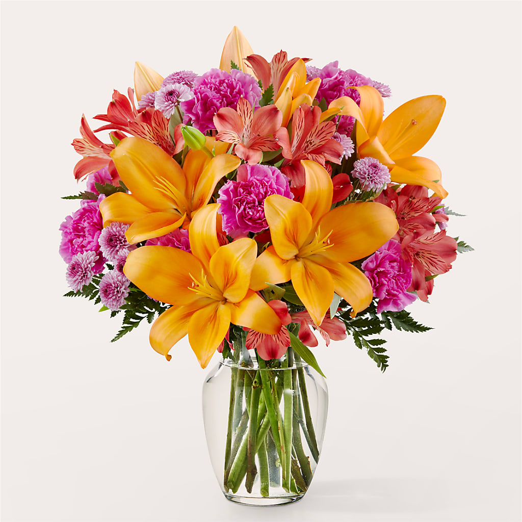 Entranced Entranced Bouquet – lavender, orange, pink, red flower arrangement ...